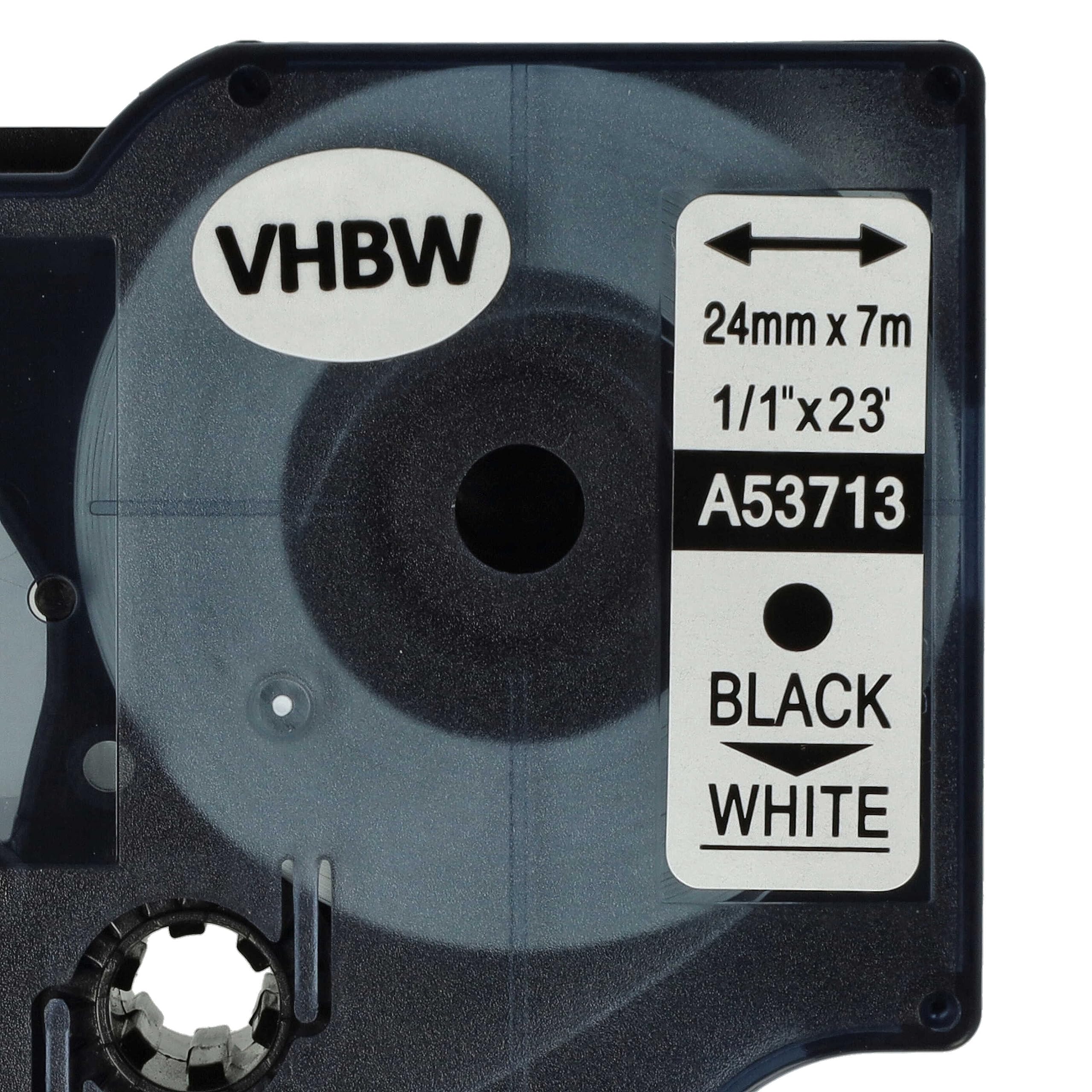 vhbw 50 x taśma do etykiet, kompatybilna z Dymo LabelMaker PC, drukarka etykiet PC2 24 mm, czarna na białym tle