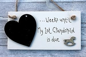 MadeAt94 Baby 1st Grandchild Countdown Calendar Block Shower Announcement Gift