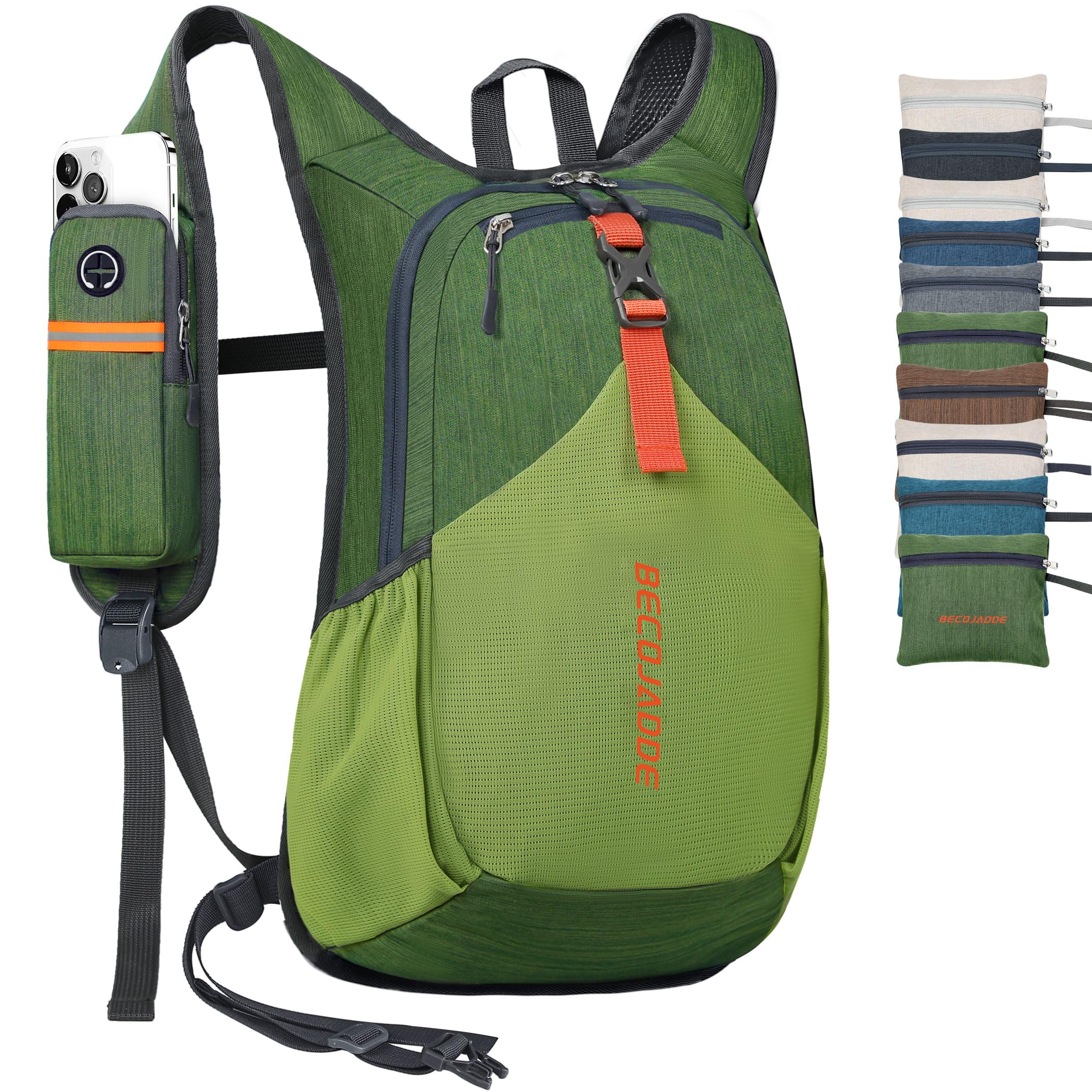 20L Small Hiking Backpack for Men Women Foldable Packable Back Pack Ultralight Hiking Daypack for Travel Camping Outdoor, Olive Green