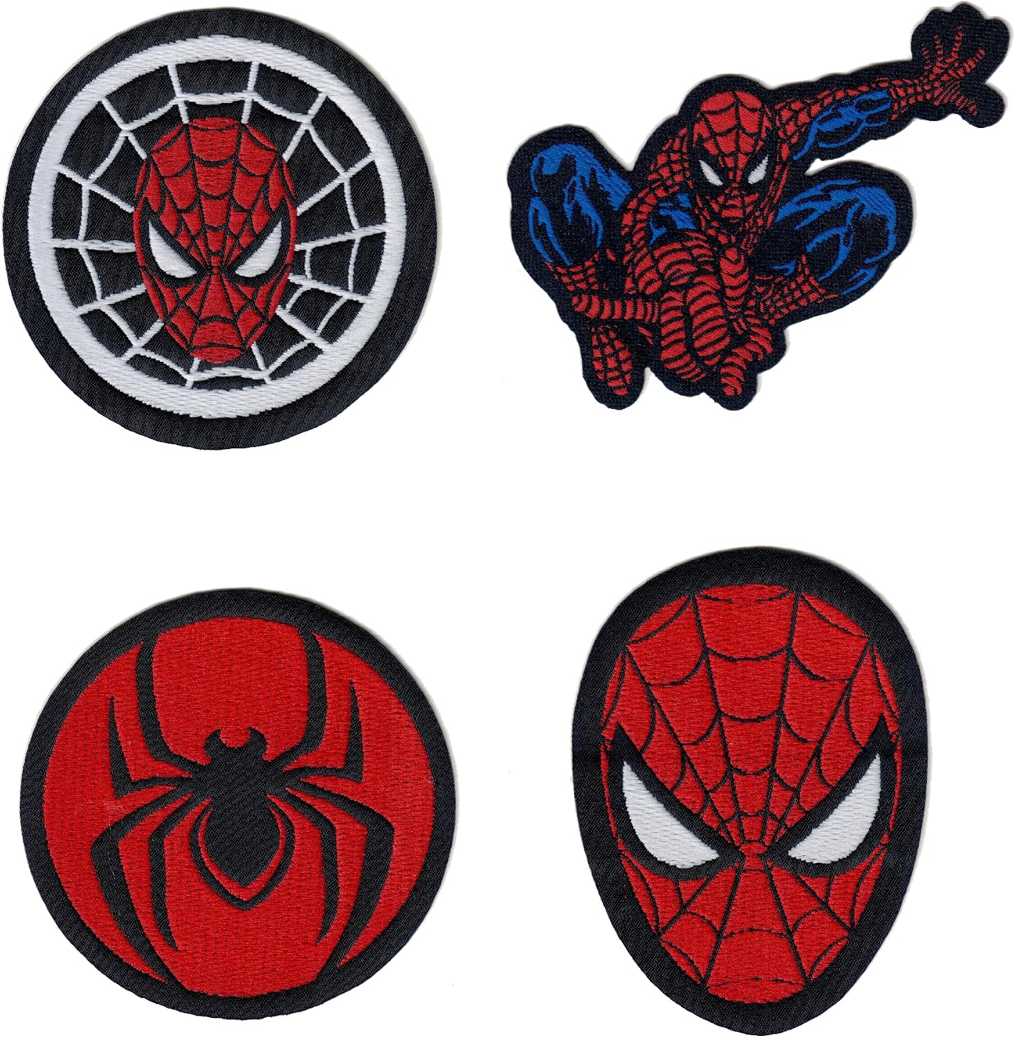 Iron-On Patch Set, 4-Pack Embroidered Appliqué Badges for Clothes, Jackets, Backpacks, DIY Craft