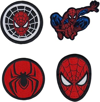 Iron-On Patch Set, 4-Pack Embroidered Applique Badges for Clothes, Jackets, Backpacks, DIY Craft