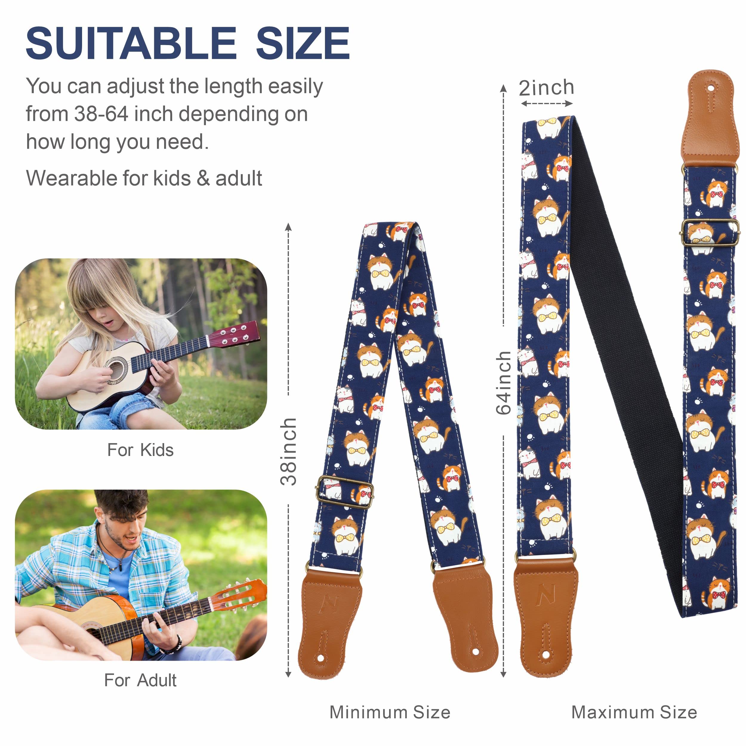 Tracolla Chitarra In Pelle Di Cavallo Con Ricamo - Set Completo Per Chitarristi | Regalo Perfetto