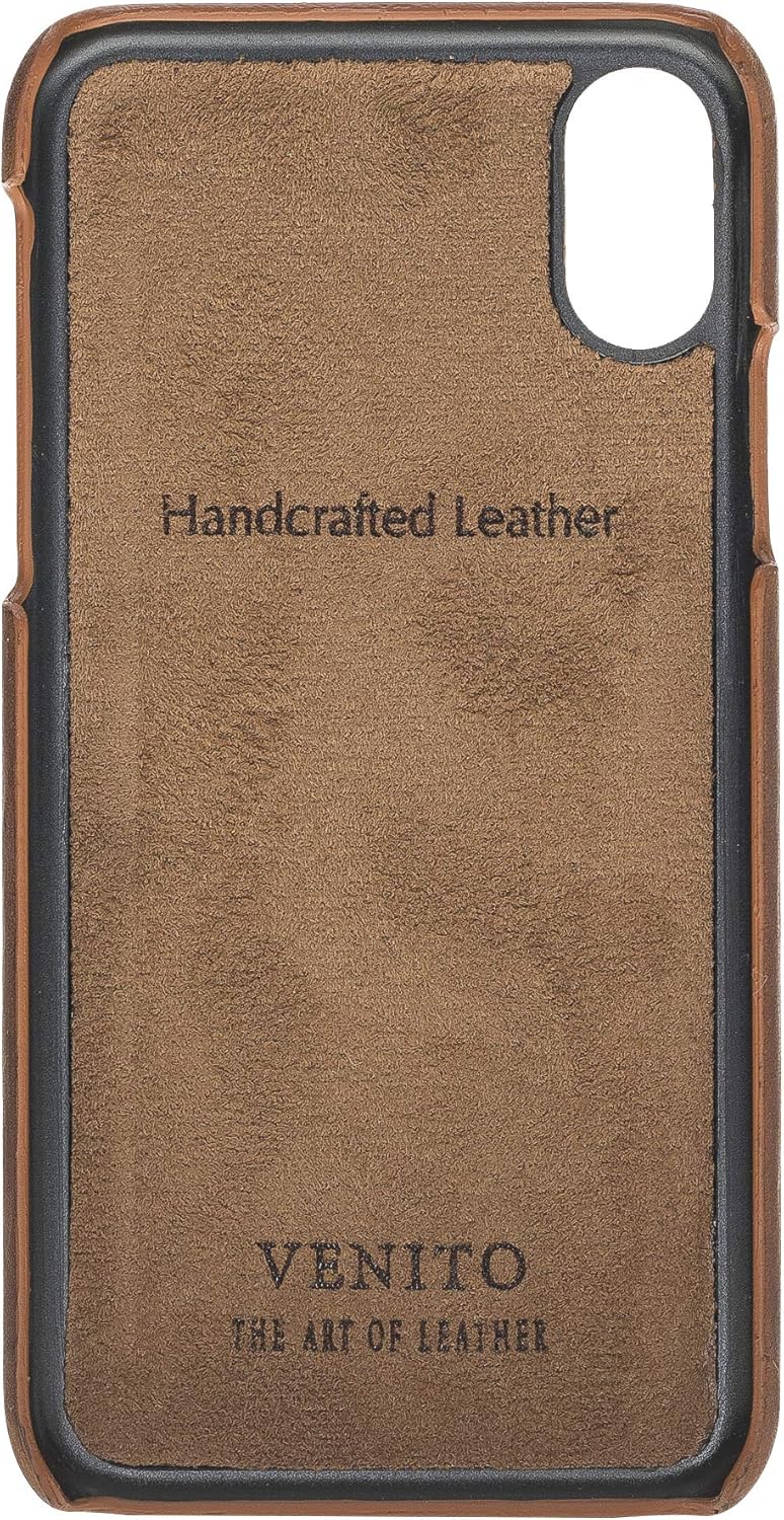 Venito Florence Leather Wallet Phone Case Compatible with iPhone X and iPhone Xs - Extra Secure with RFID Blocking - Detachable Phone Wallet - Antique Brown