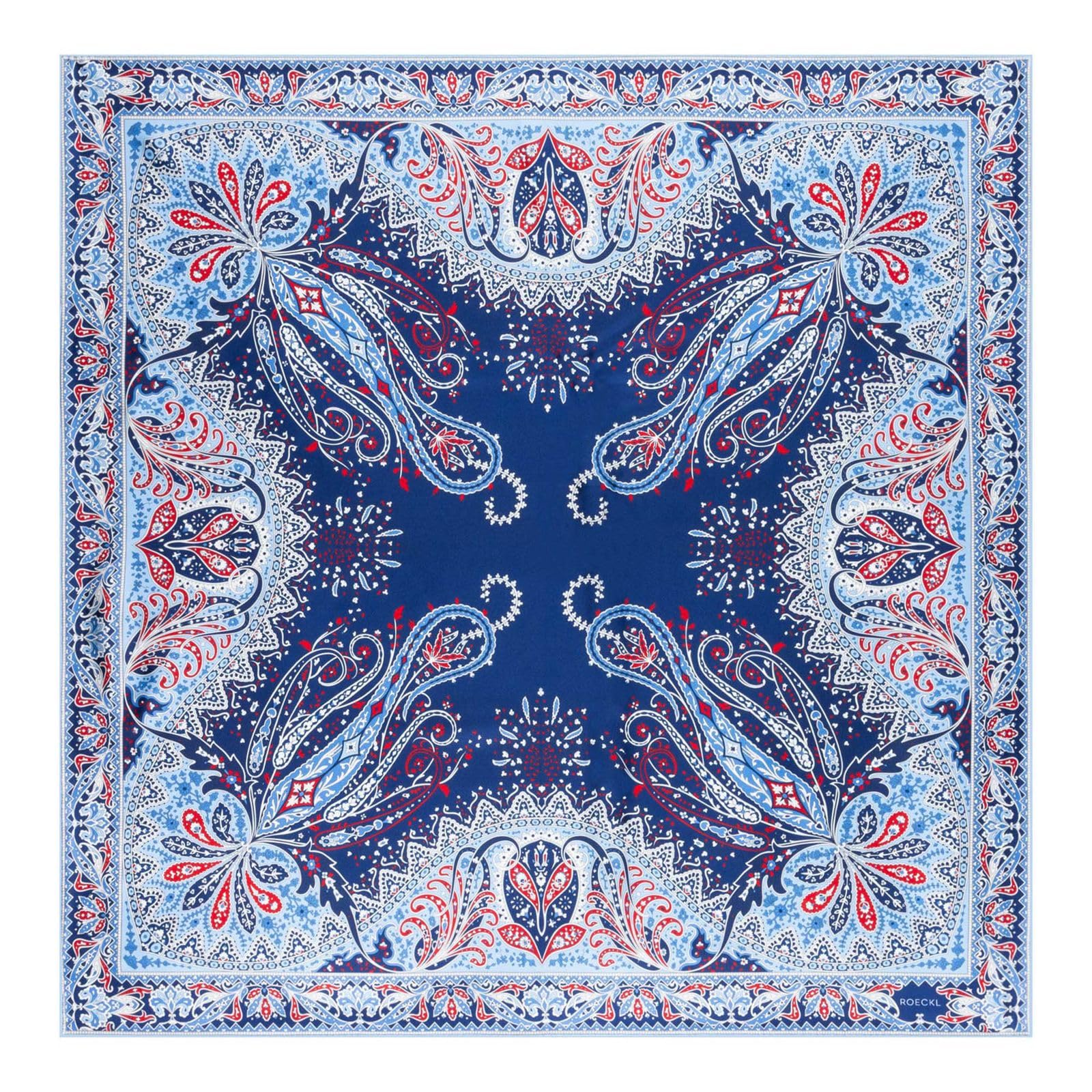 Roeckl bufanda Paisley Dreams 90x90 Multi Blue azul