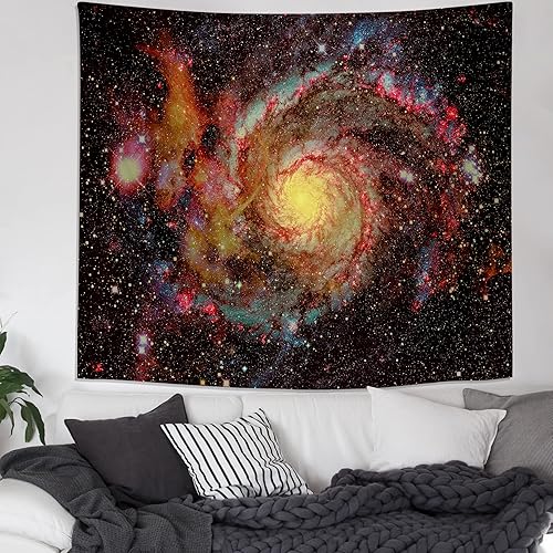 Miniatura 3 de Psyhilar Tapiz de luz negra que brilla en la oscuridad UV del universo espacial Galaxy con luz negra para adultos (79 x 59 pulgadas)