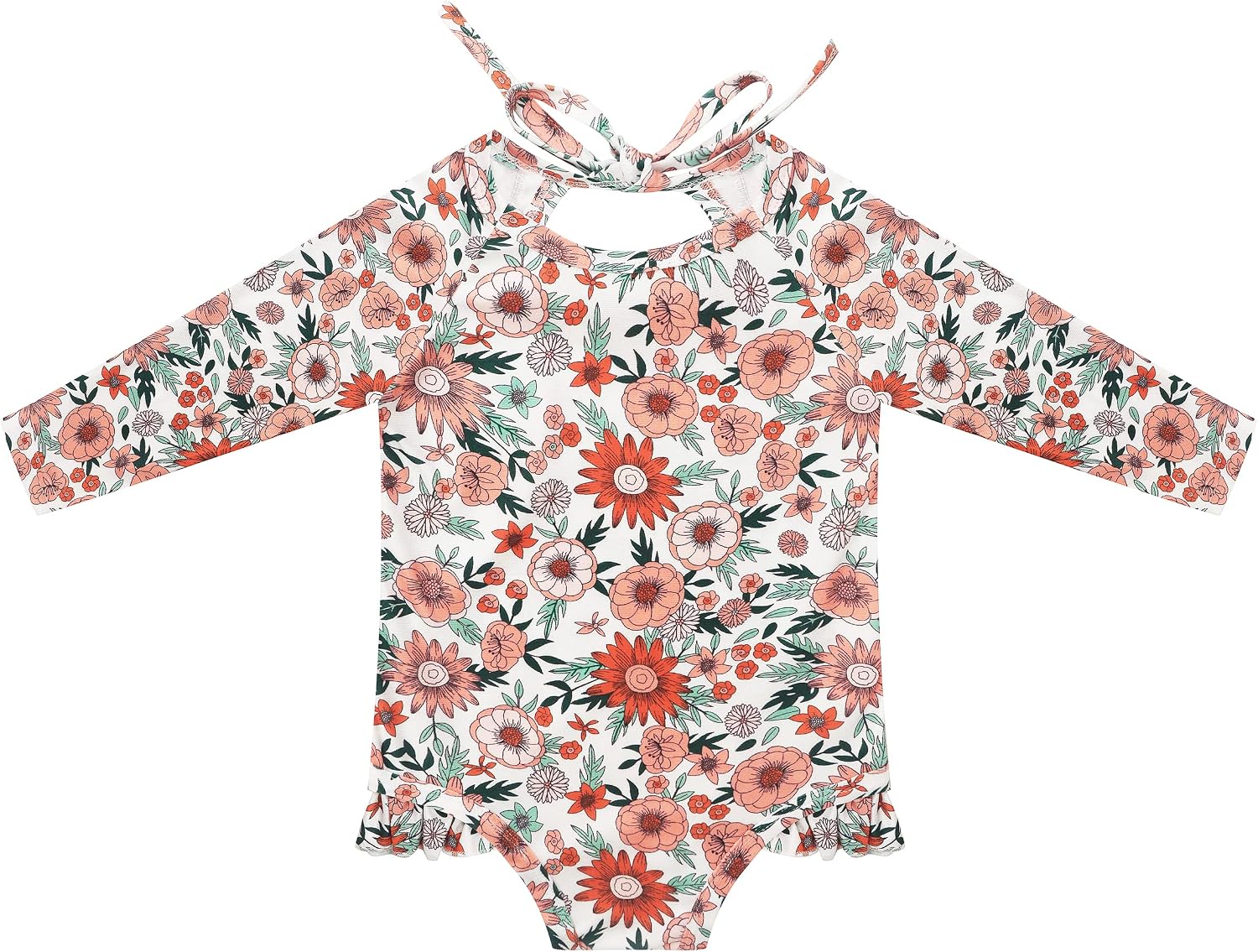 Toddler Baby Girl Floral Swimsuit Hawaiian Ruffle Swimwear Beach Bathing Suit