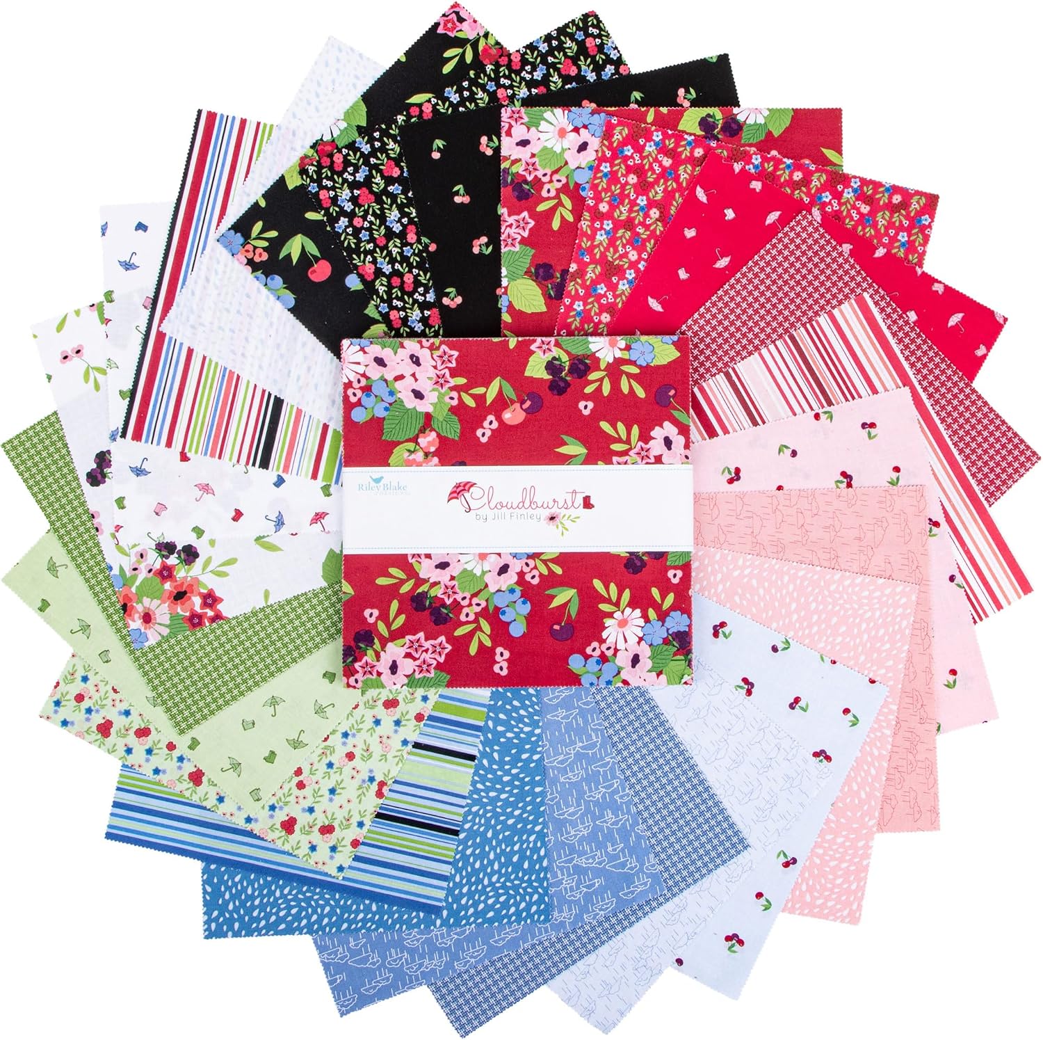 Jill Finley Cloudburst 10" Stacker 42 10-inch Squares Layer Cake Riley Blake Designs 10-16180-42