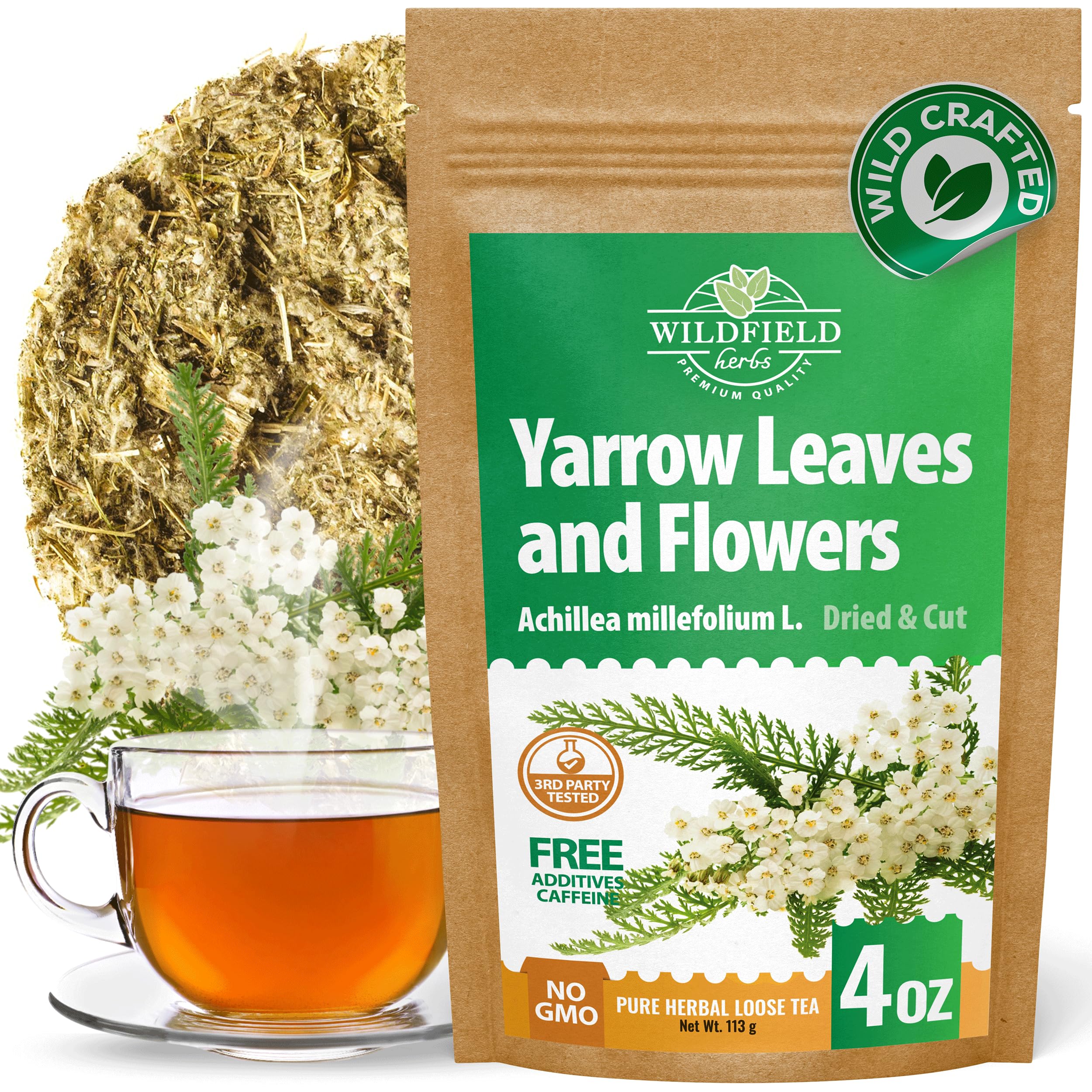 4 oz. Yarrow Herb Dried Yarrow Leaf & Flower Herbal Tea (Achillea Millefolium Tea) - 113g Herb Tea Milenrama