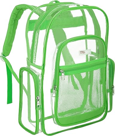 colored clear backpack