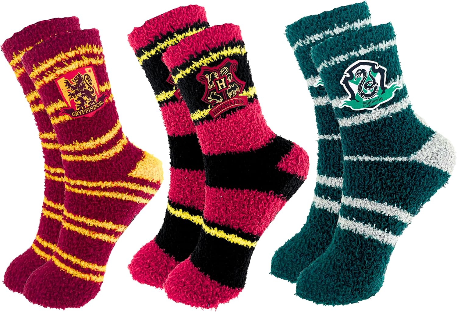 Lot De 3 Chaussettes Harry Potter Poufsouffle Gryffondor - Taille 36-40, Antidérapantes, Pour Femmes/ados