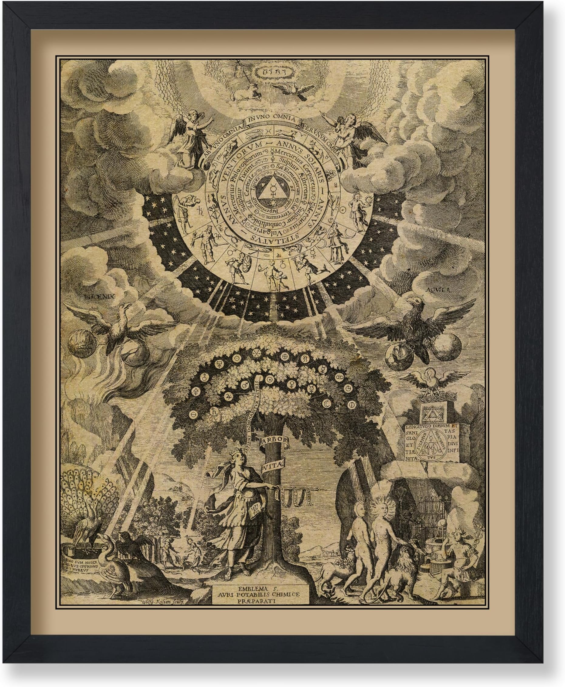 Poster Master Vintage The Alchemical Tree of Life Poster - Retro Print - Celestial Art - Mythology Art - Gift for Men & Women - Wall Decor for Living Room or Bedroom - 11x14 UNFRAMED Wall Art