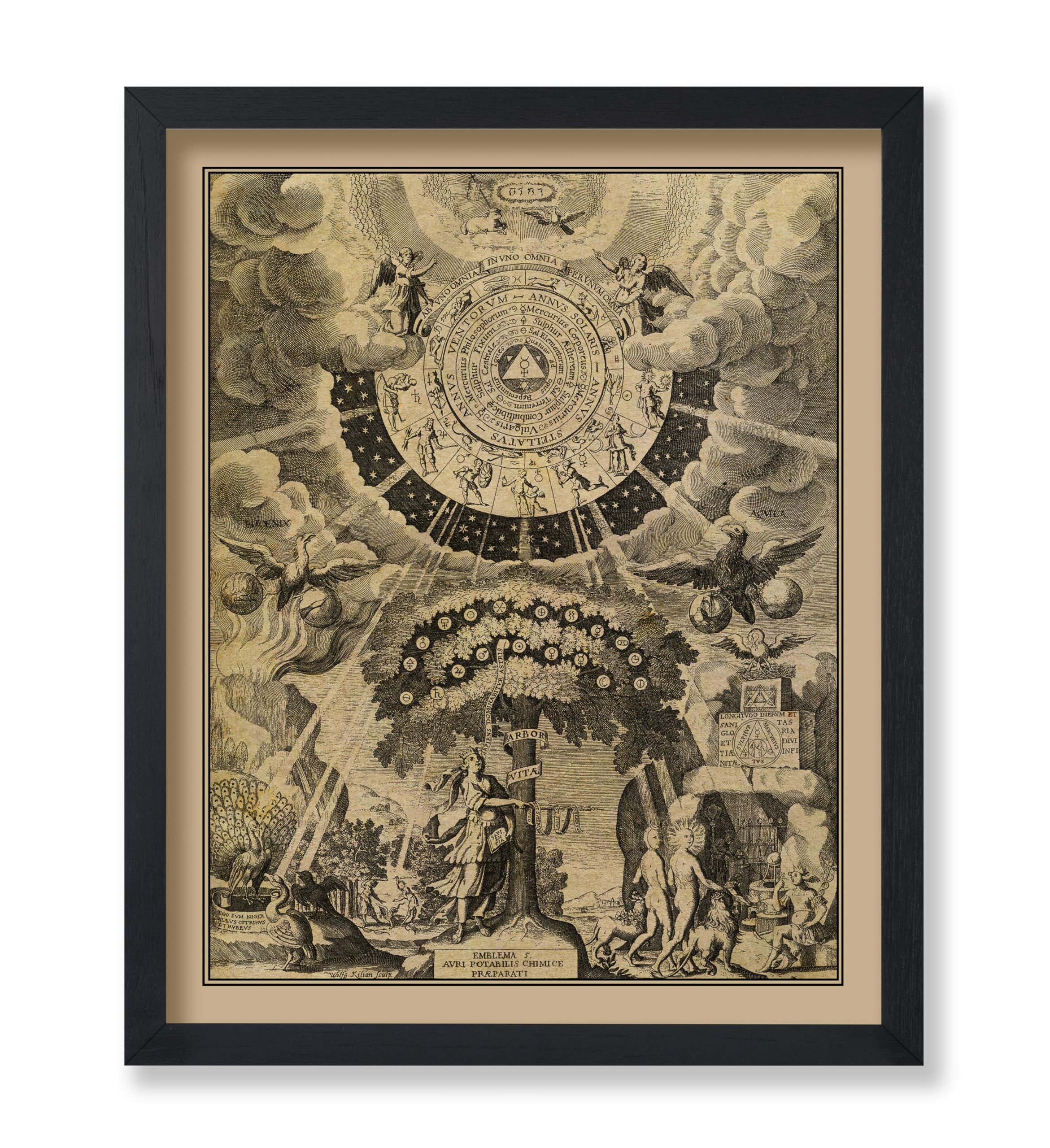 Poster Master Vintage The Alchemical Tree of Life Poster - Retro Print - Celestial Art - Mythology Art - Gift for Men & Women - Wall Decor for Living Room or Bedroom - 11x14 UNFRAMED Wall Art