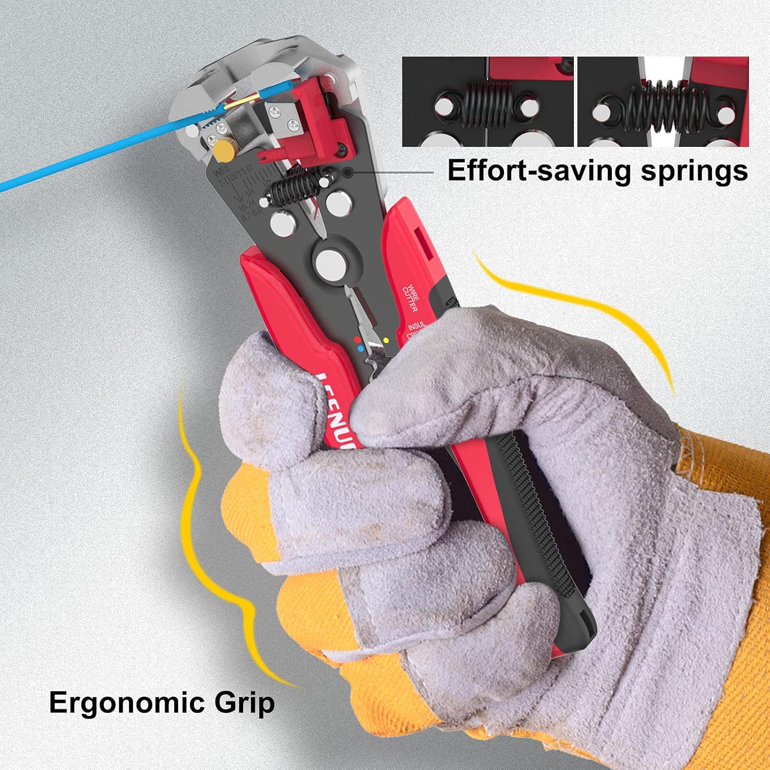 Self Adjusting Wire Stripper 3 in 1, Auto Wire Stripper for 10 AWG to 22 AWG Speaker Wire, Electrical Wire Stripping Cable Cutting Crimping Tool