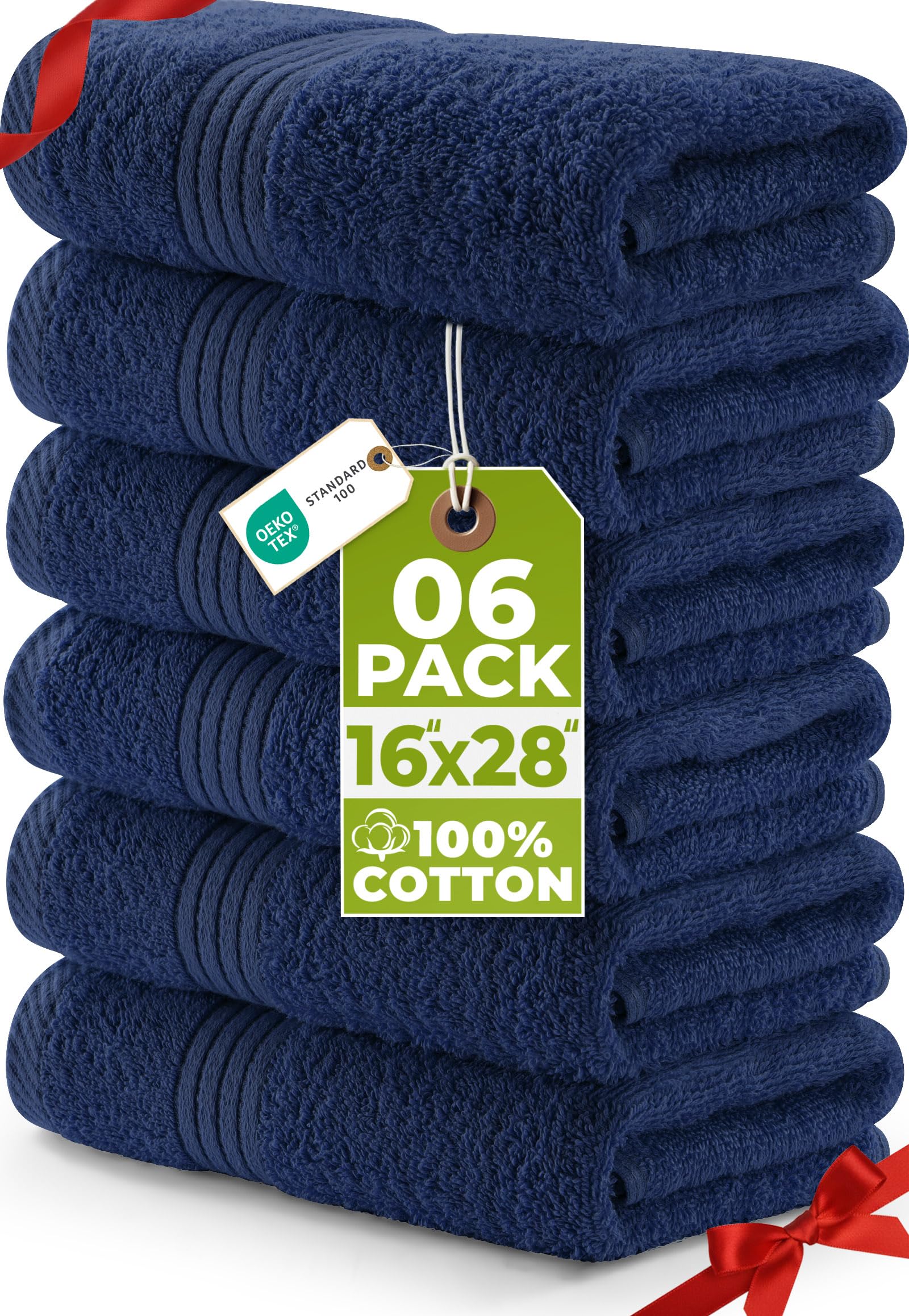 Utopia Towels 6 Piece Premium Hand Towels Set 16 by 28 inches 100 Ring Spun Cotton Lightweight and