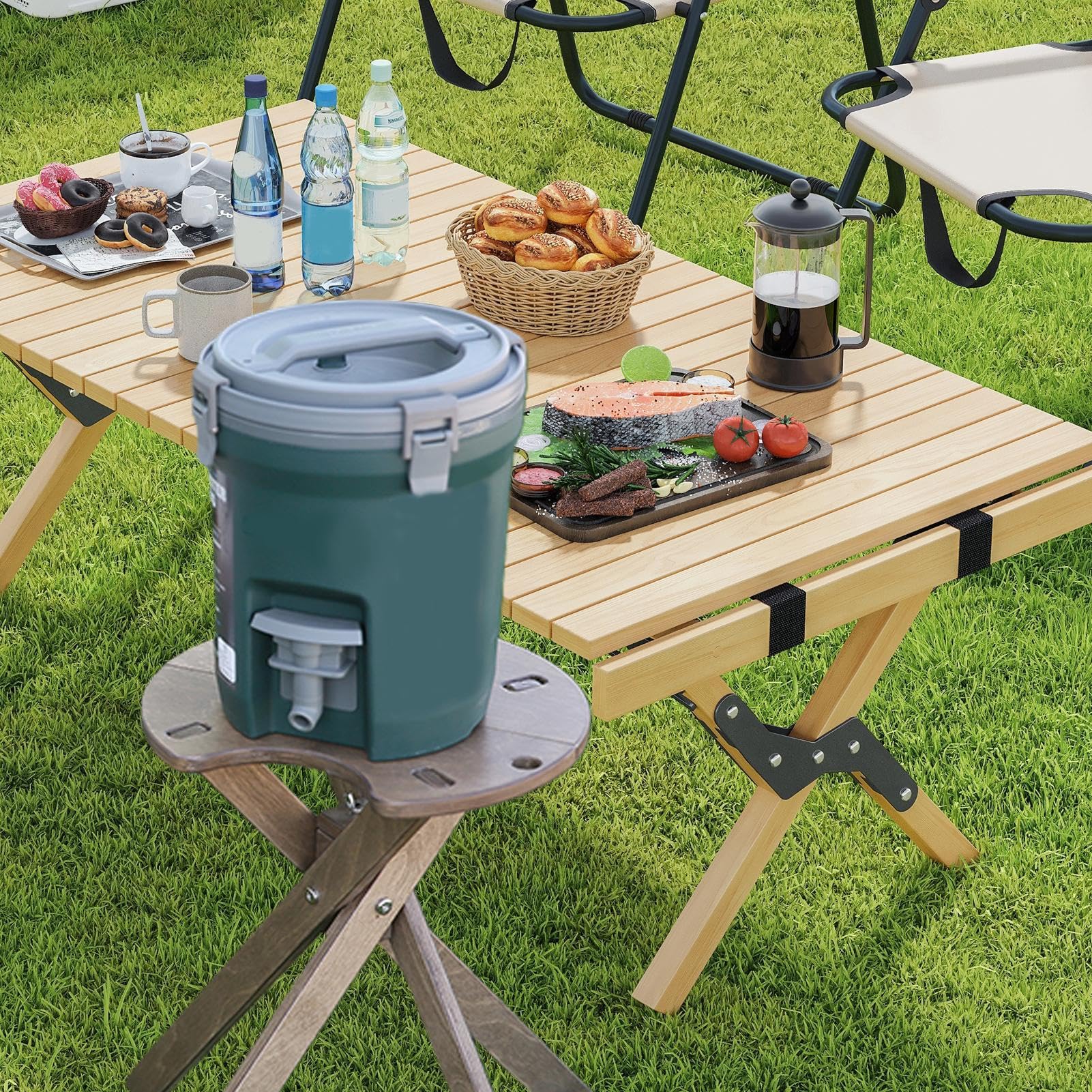 Przenośny Stół Plażowy Wielofunkcyjny składany | na wiadro na wodę Plaża Wędkarstwo Kemping Wędrówki Piknik Grill Podróż Podwórko Ogród Trawnik Weranda Balkon