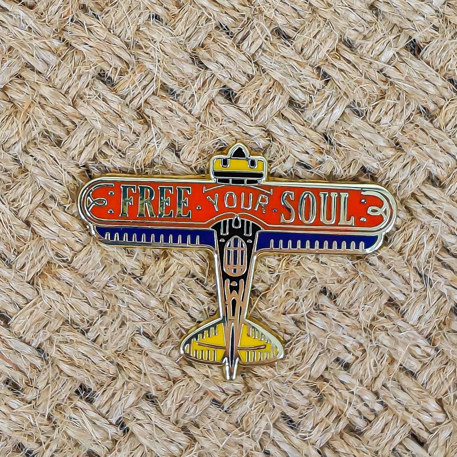 Free Your Soul Airplane Enamel Pin - Fun Series image 4