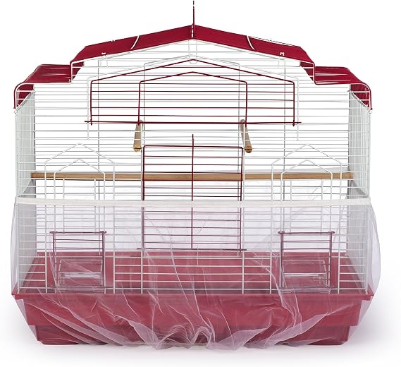 Prevue Pet Products Mesh Bird Seed Catcher with Elastic Band - White