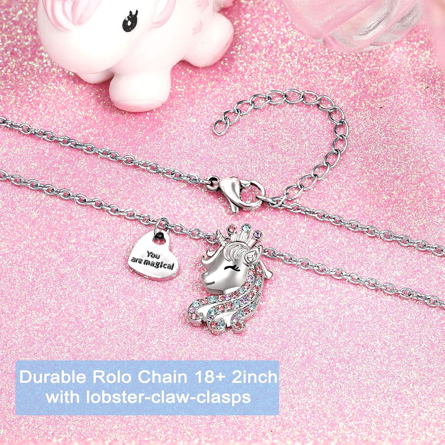 Unicorn Necklace for Little Girls Jewelry Princess Magical Crown Pendant Necklaces Back to School Christmas Unicorn Birthday Halloween Gifts for Girls Daughter Granddaughter Niece : Clothing, Shoes & Jewelry