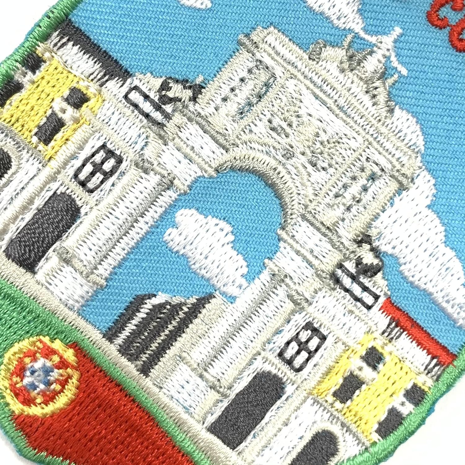 A-ONE 2 PCS Pack- Praça do Comércio Shield Emblem+Portugal Flag Lapel Pin, Lisbon Square Patch, Country Patch, DIY Embroidery, Sew-on/Iron-on Badge for Jeans Jackets Clothes Backpack NO.351P
