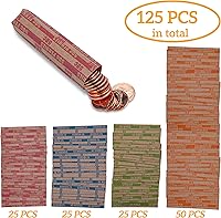 Vista 5 de DGBDPACK 125 Surtido de envoltorios planos para monedas, 25 centavos, 25 níquel, 25 centavos, 50 cuartos Paquete conveniente