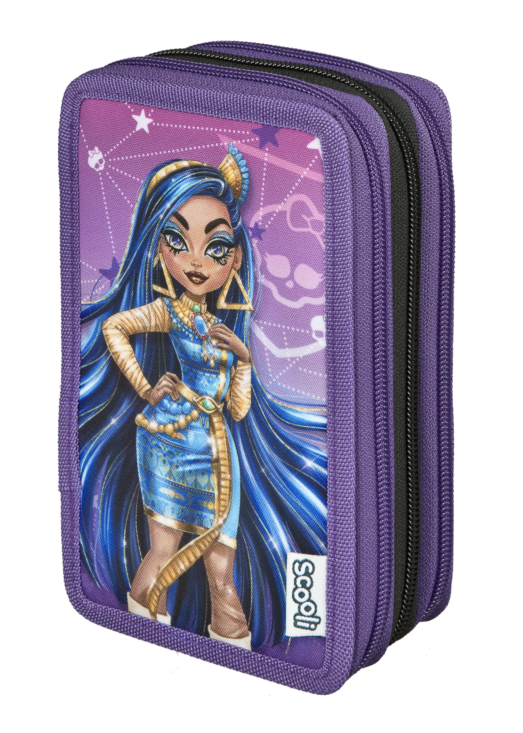 Scooli - Tripledecker Monster High - Filled Pencil case with high-Quality pens & Accessories - Ideal for School, Leisure and on The go - from 6 Years
