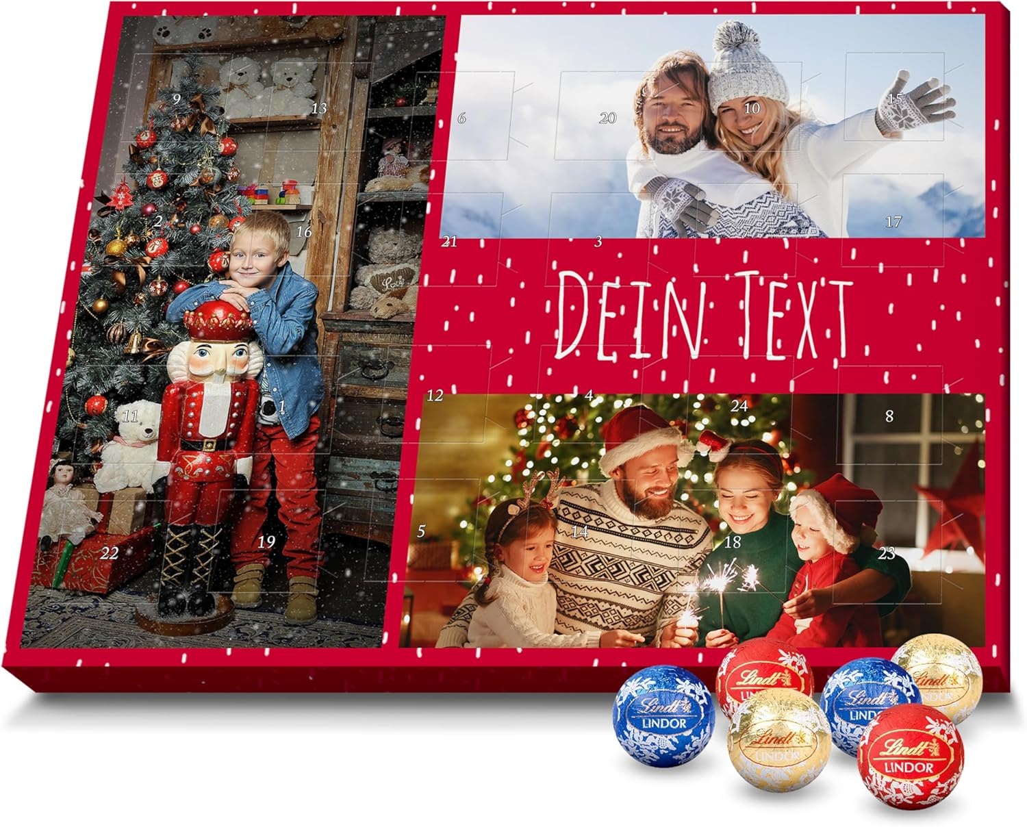 PhotoFancy® - Lindt LINDOR Adventskalender mit Bild bedrucken - Foto