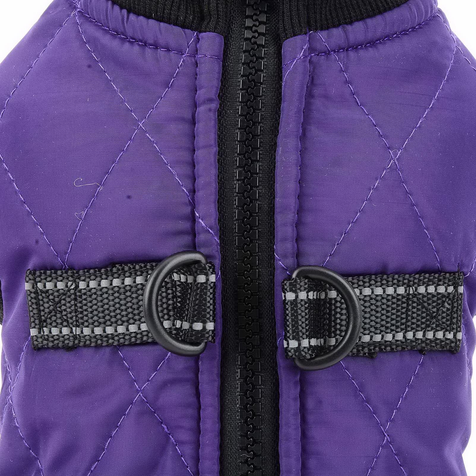 SMALLLEE_LUCKY_STORE Pet Water Resistance Zip-up Jacket Vest Coat with D-rings for Small Dogs Cats Fleece Lined Puppy Chihuahua Yorkie Warm Winter Clothes - Image 3