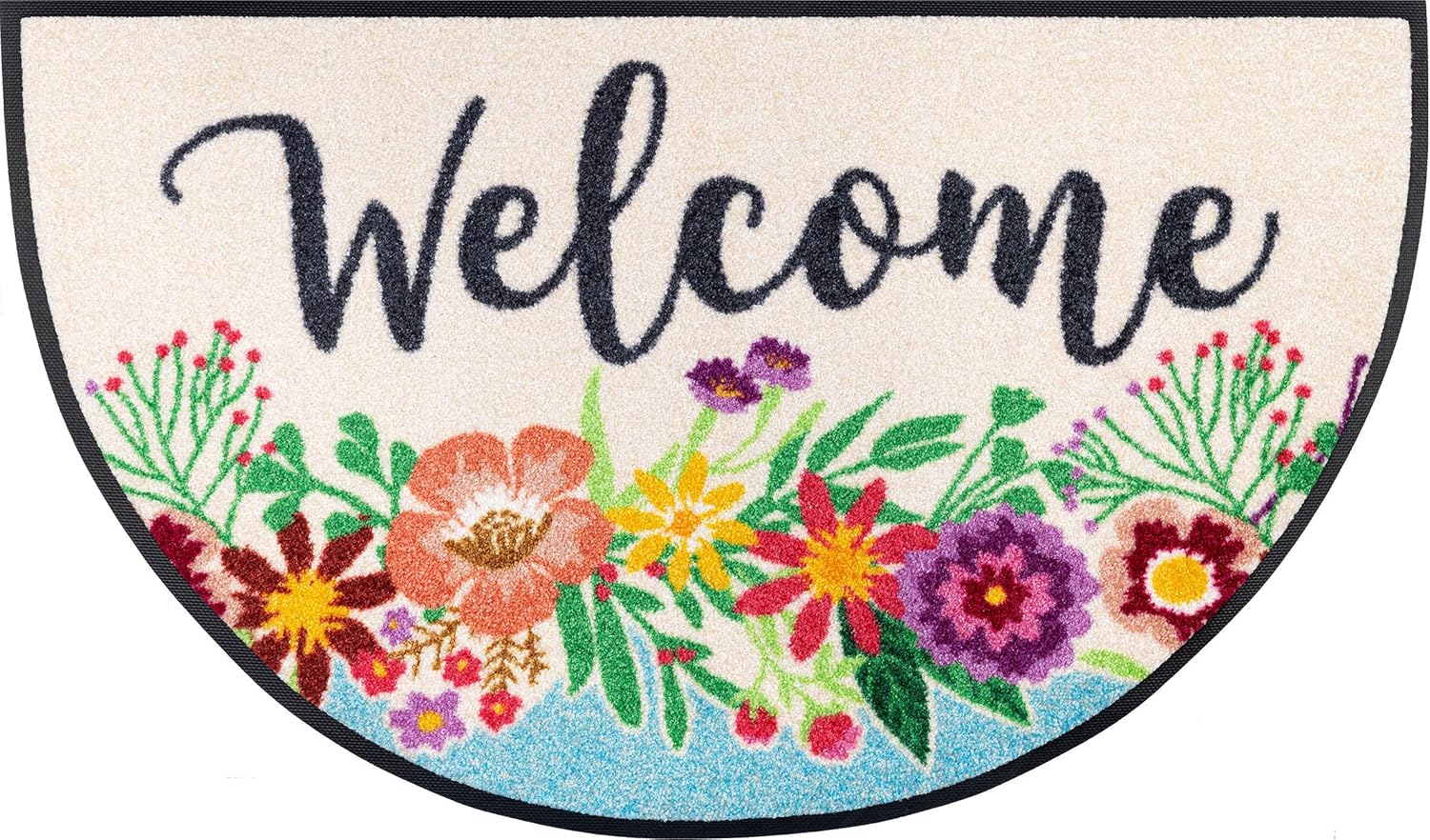 wash+dry Spherical Welcome Blooming Doormat 50 x 85 cm Washable Indoor and Outside Use