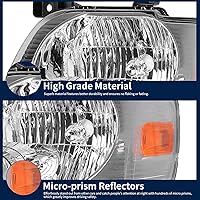 Vista 7 de Conjunto de repuesto de faros delanteros para Ford Explorer. Reflectores ámbar, carcasa cromada