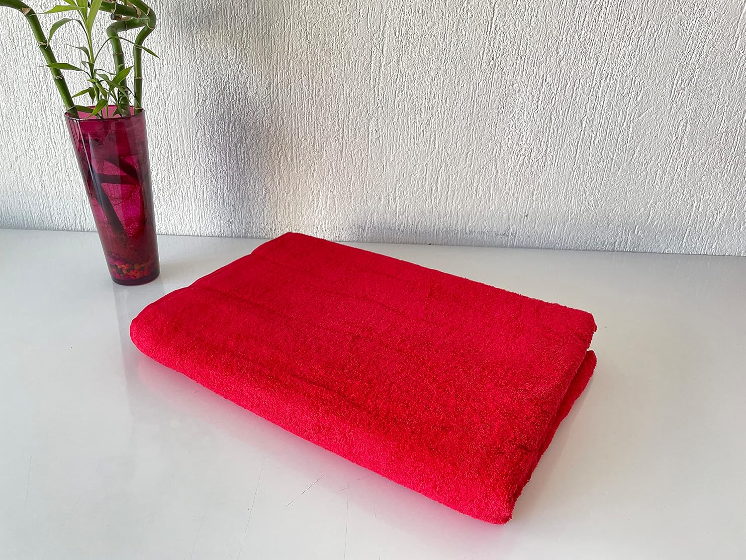 100% Cotton Turkish Towels for Bath Hotel and Spa, Extra Large Bath Towels, Soft and Absorbent Bath Sheet, Red (4)