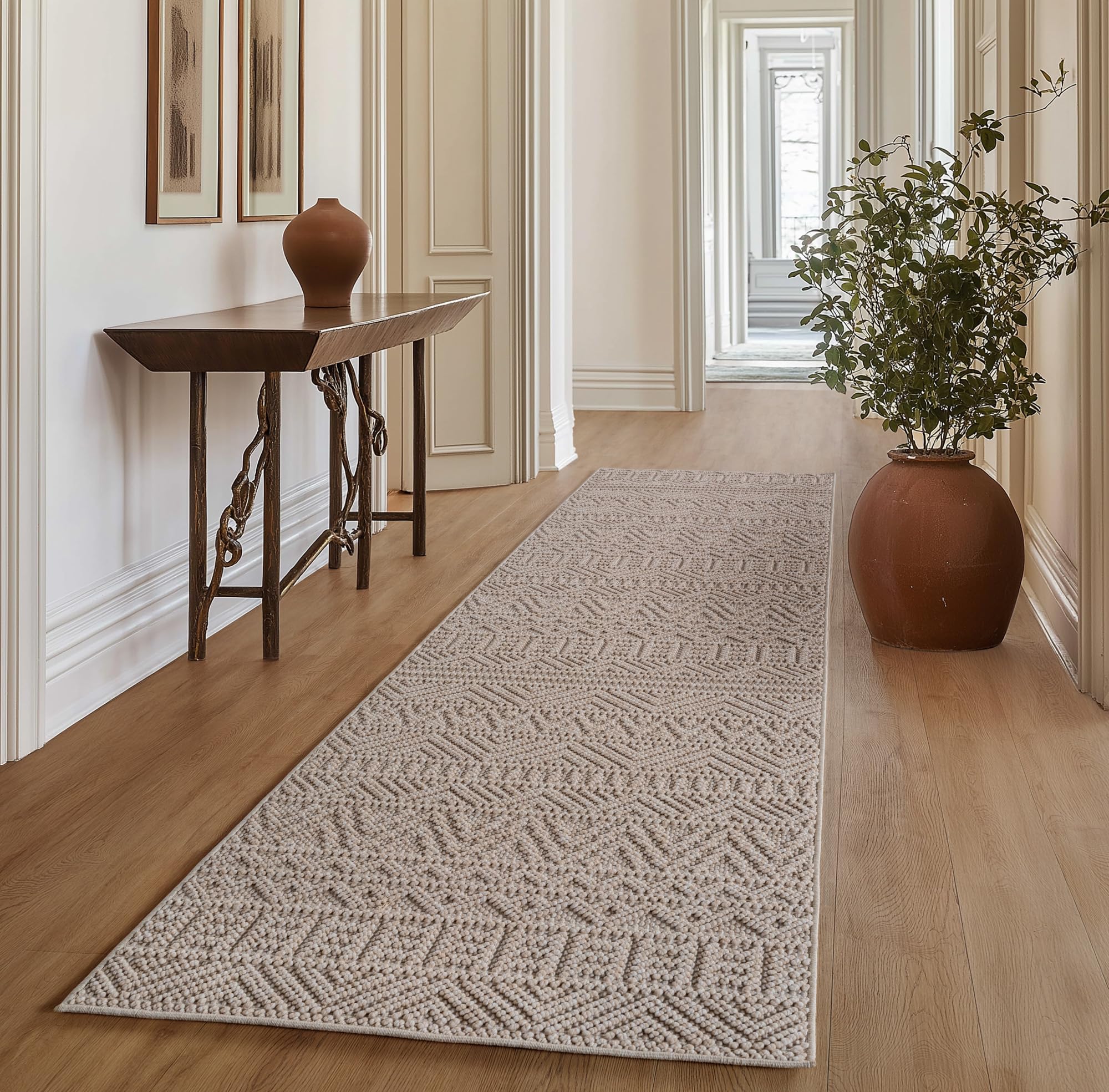 SIMPEX Teppich Bouclé Schlingenflor Skandi Stil Modern Superweich Robust Pflegeleicht für Wohnzimmer Sofabereich Esszimmer Schlafzimmer Küche