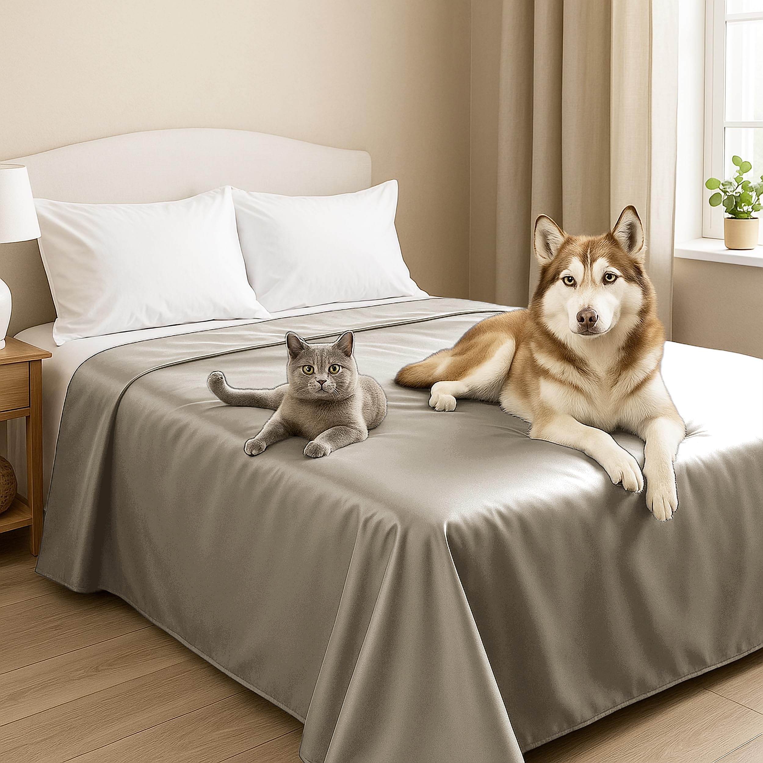 Couvre-lit imperméable Queen Size Byour3 contre les taches d'animaux