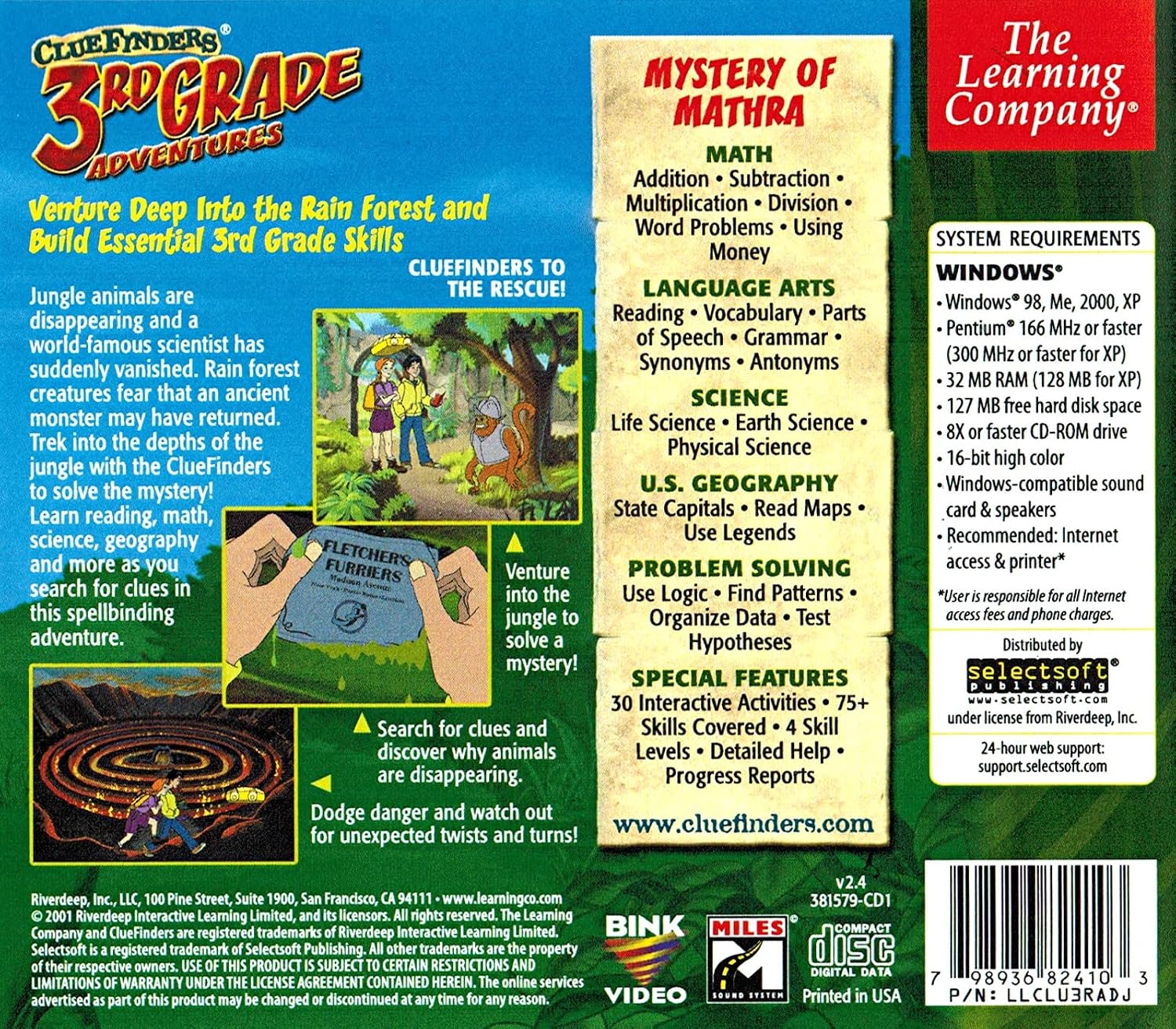 SURPLUSOFT DISTRIBUT Clue Finders 3rd Grade Educational Computer Game
