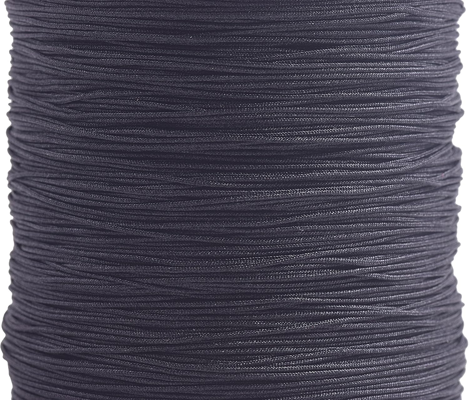KONMAY 1 Roll 150yd Nylon Bracelet Making String, Braided 0.4mm Nylon Shamballa Macramé/Beading Cord,Chinese Knotting Cord, Kumihimo Beading String, Black 900