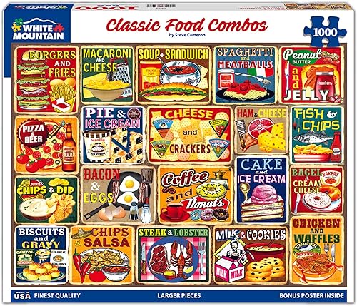 Miniatura 2 de White Mountain Puzzles - Combos de comida clásicos - Rompecabezas de 1000 piezas