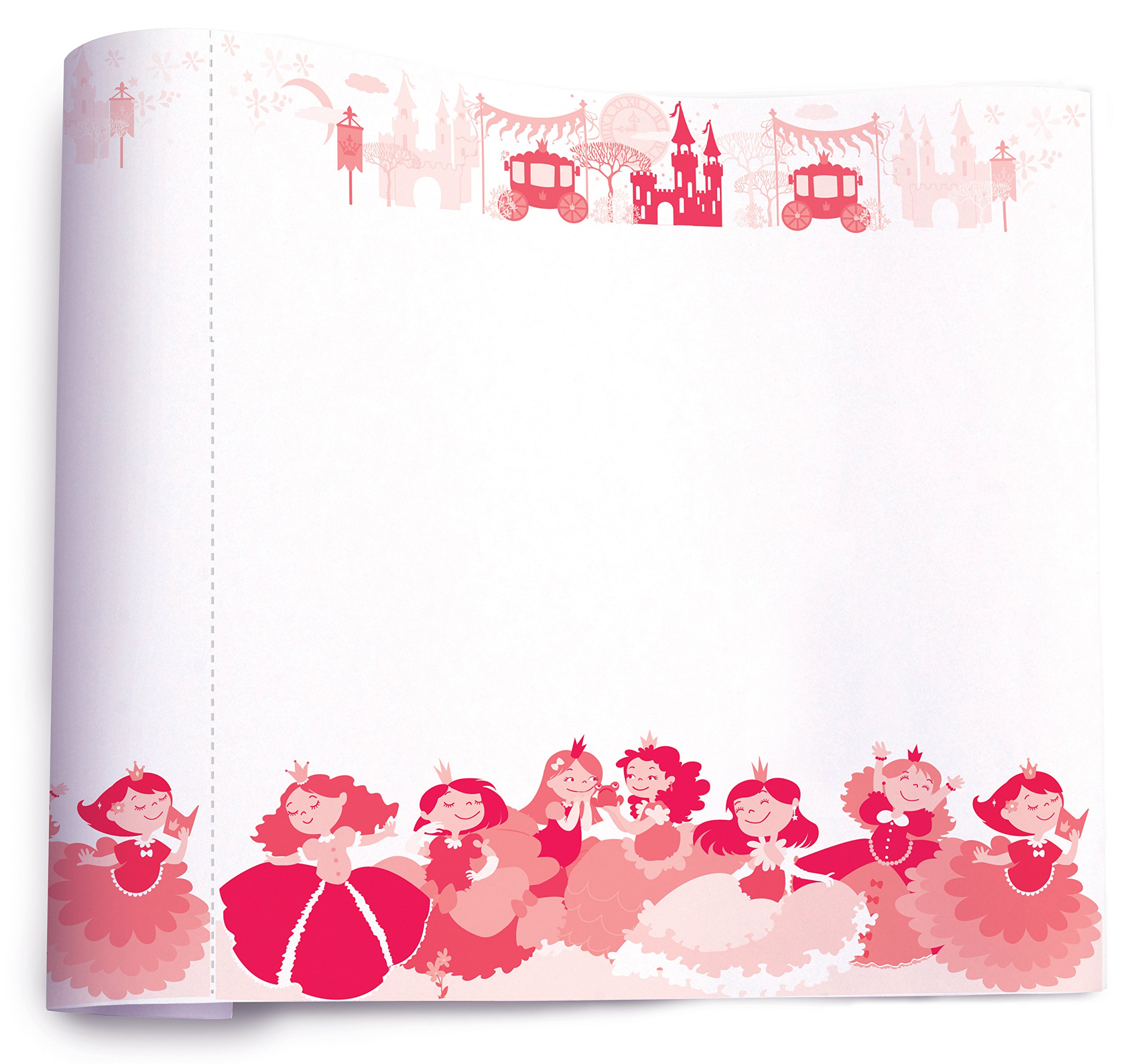 The Piggy Story 'Enchanted Princesses' Create & Doodle 35.5 ft Perforated Art Paper Roll for Kids