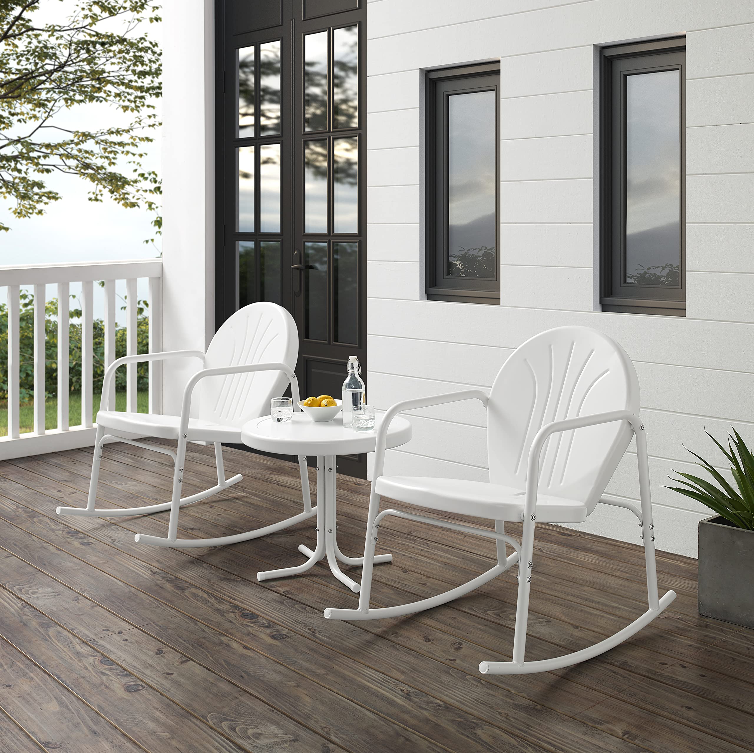 DIESEL Rock Chair ホワイト 2脚セット Amazon.com: Crosley Furniture Griffith 3-Piece Outdoor Rocking