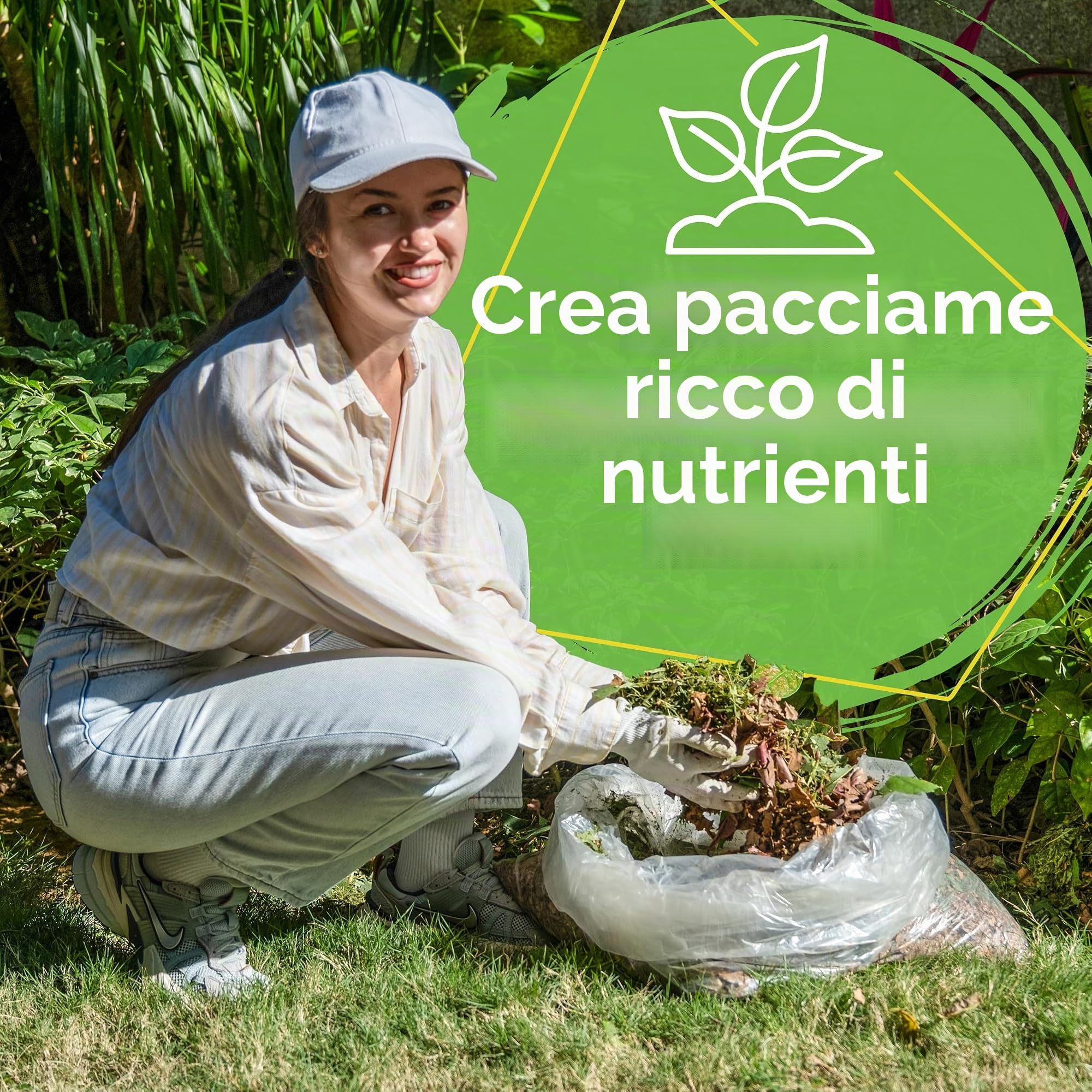 GreenSweep XL trinciafoglie e pacciamatore senza lama | Potente motore da 15 Amp, 9.000RPM per rapporto di riduzione 18:1