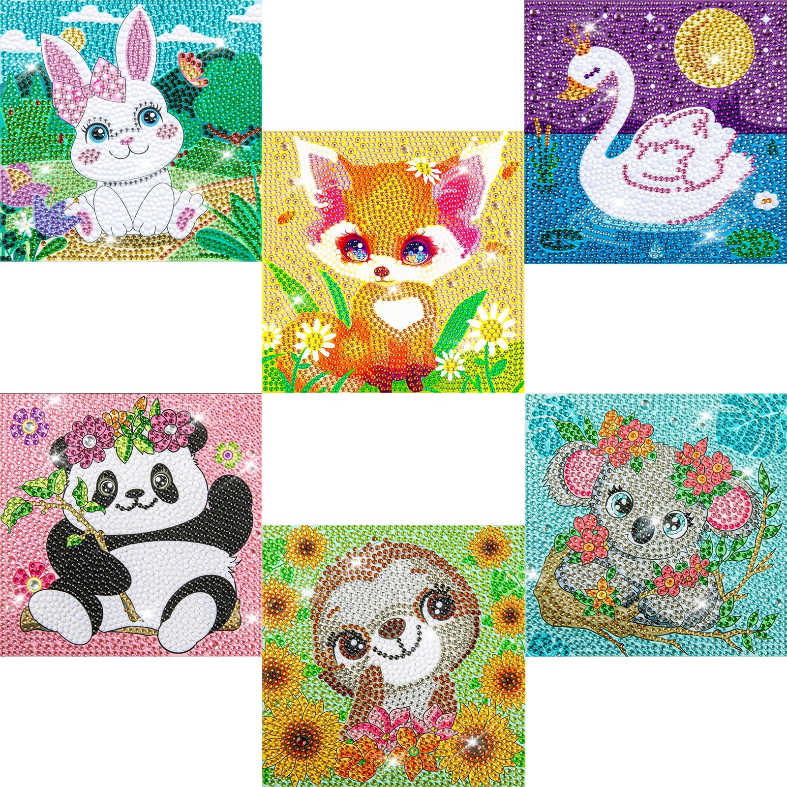 Labeol Diamond Art Kits for Kids Crafts for Girls Ages 6-8-10-12 Easy to DIY Creative Diamond Art Sticker Craft by Numbers Kits for Kids and Adult Beginners (Classic)