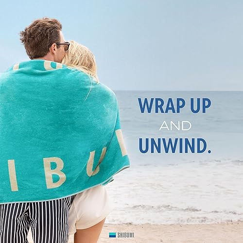 Miniatura 6 de Shibumi - Toalla de lujo, firma Shibumi, 35 x 68 pulgadas, toalla de playa de gran tamaño y ligera, parte delantera de terciopelo extrasuave y parte