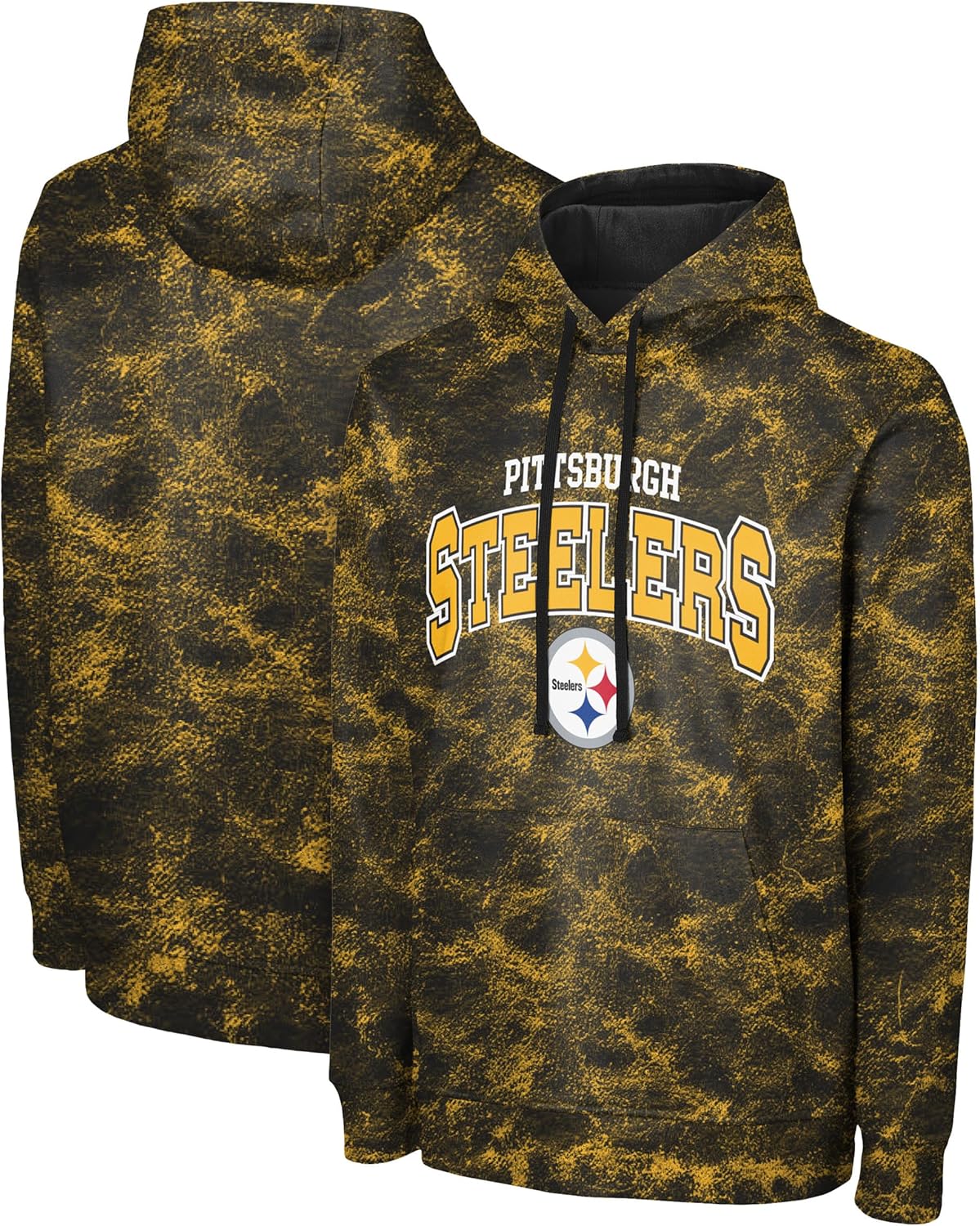 FOCO NFL Men's Officially Licensed Big Logo Wordmark Camo Performance Game Day Team Color Pullover Sweatshirt Hoodie
