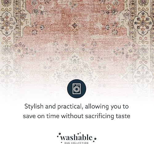 Miniatura 16 de Linon The Anywhere Alfombra lavable Colton RosaMarfil 3' X 5' Alfombra decorativa