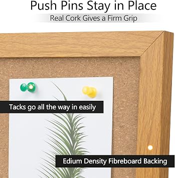 2 Pack Cork Bulletin Board 20 x 30, Wood Framed Corkboard for Wall