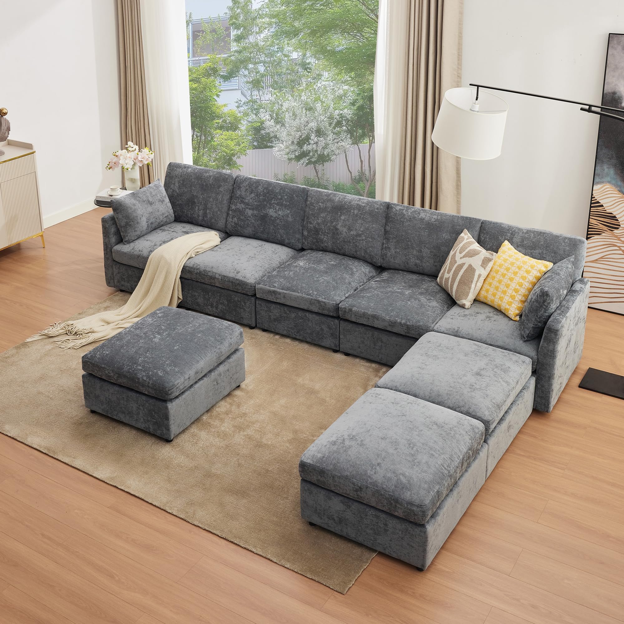 定価:388,000円 ABLITEX SOFAS ソファーセット Tbfit L Shaped Couch 8 Seat, Sectional Sofa for Living Room