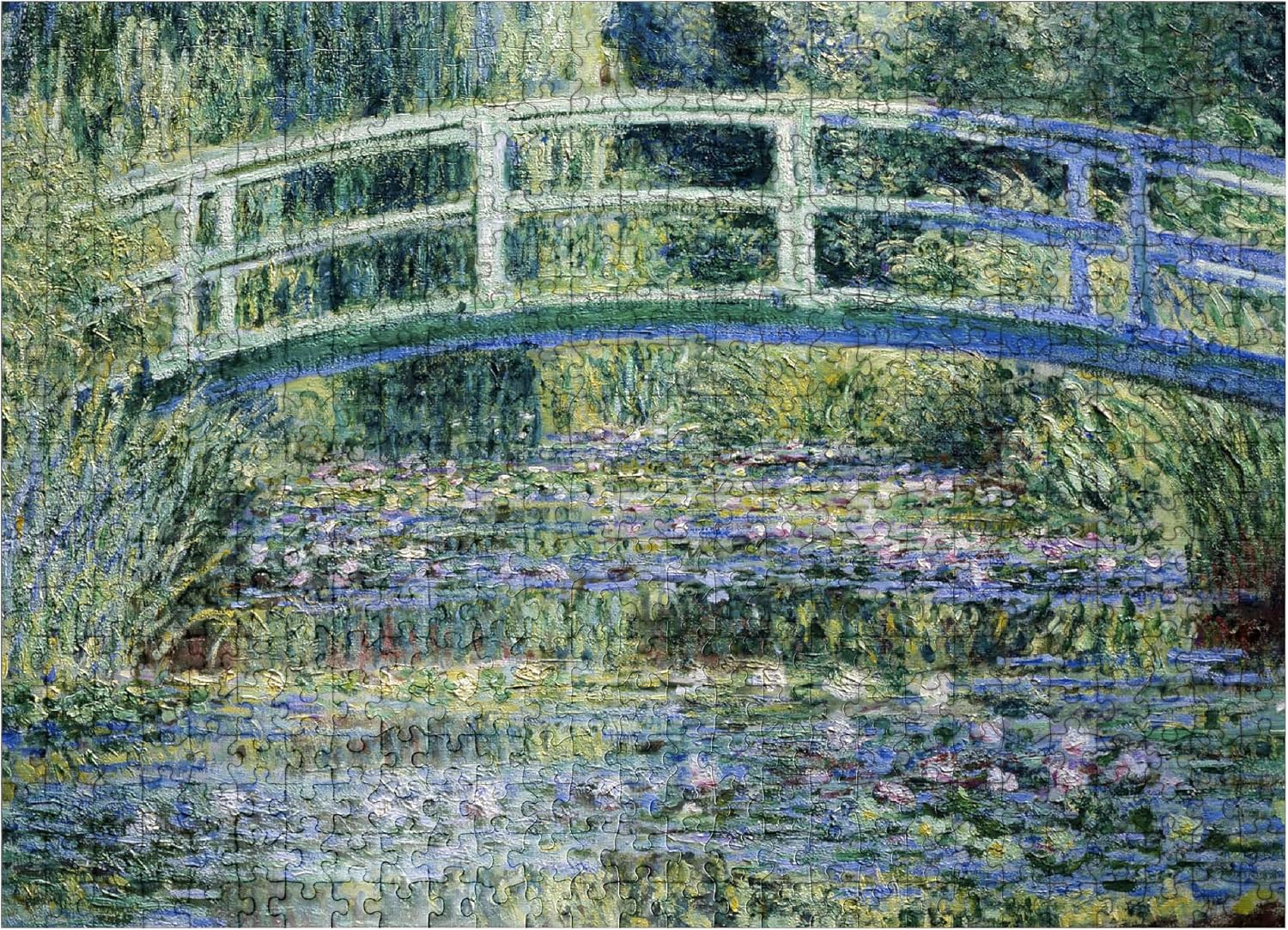 MyPuzzle Claude Monets Water Lilies and Japanese Bridge 1899 - Premium 500 Piece Jigsaw Puzzle for Adults