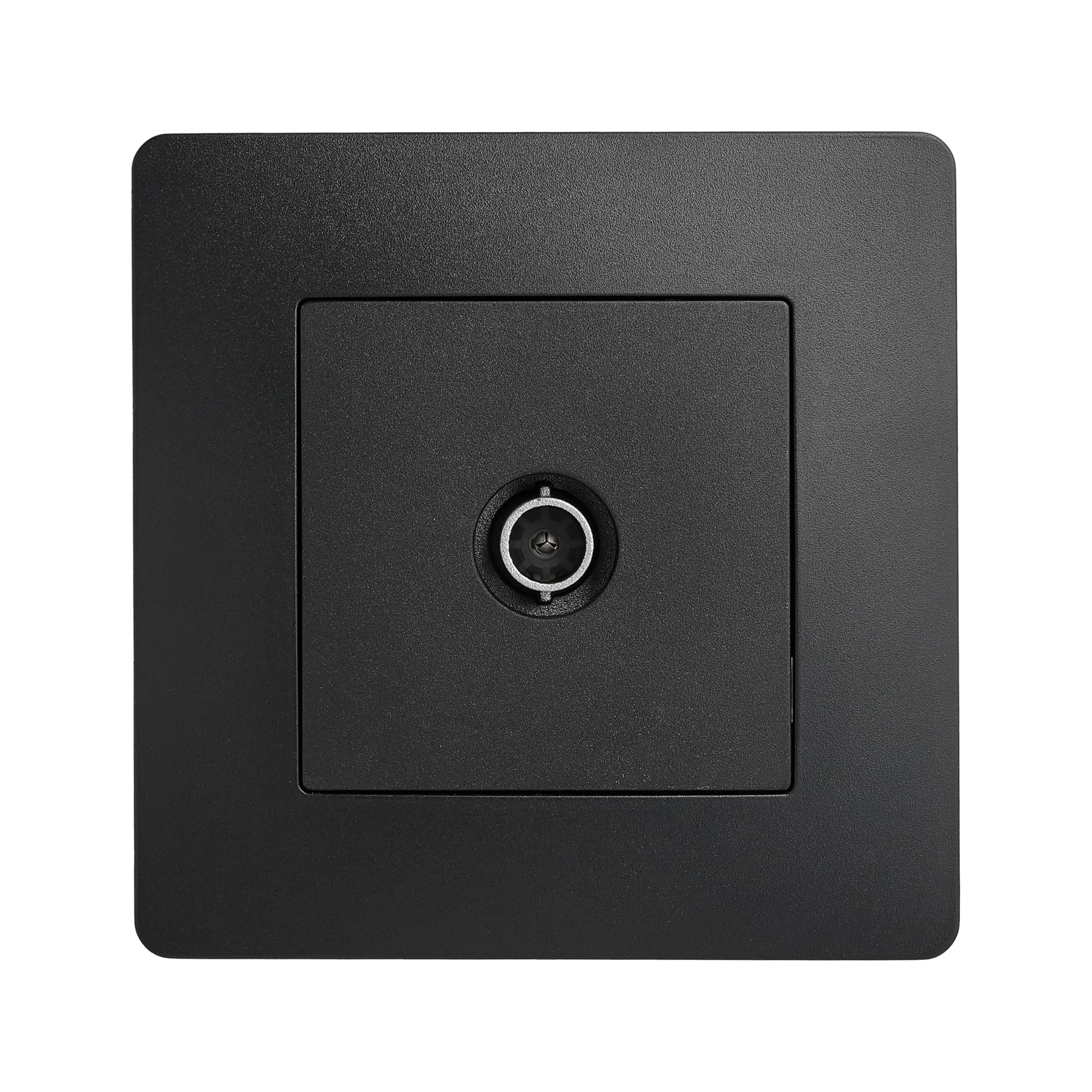 DEBFLEX - Caly - Enchufe TV de Pared - Conexión TV o Decodificador TDT - ABS - Instalación Empotrable - Dispositivo Completo con Placa de Acabado - Negro - 85 x 85x 40 mm