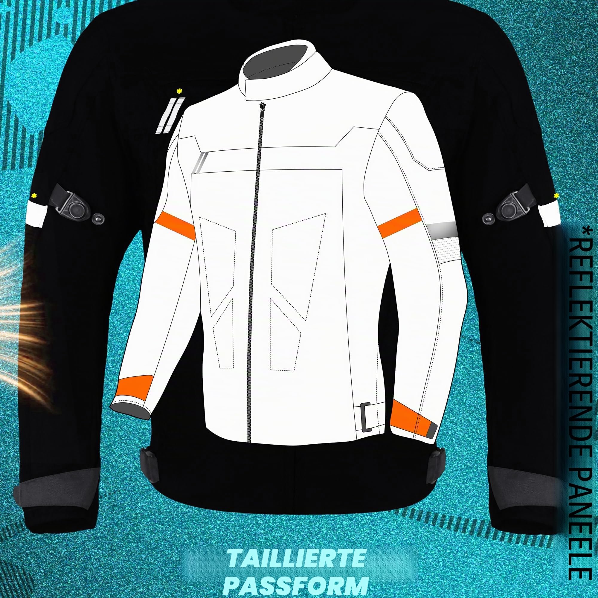 XAVIA GALE Herren-motorradjacke – Wasserdichte Und Belüftete Motorradjacke Mit Schutzstufe 2 | Für Alle Jahreszeiten