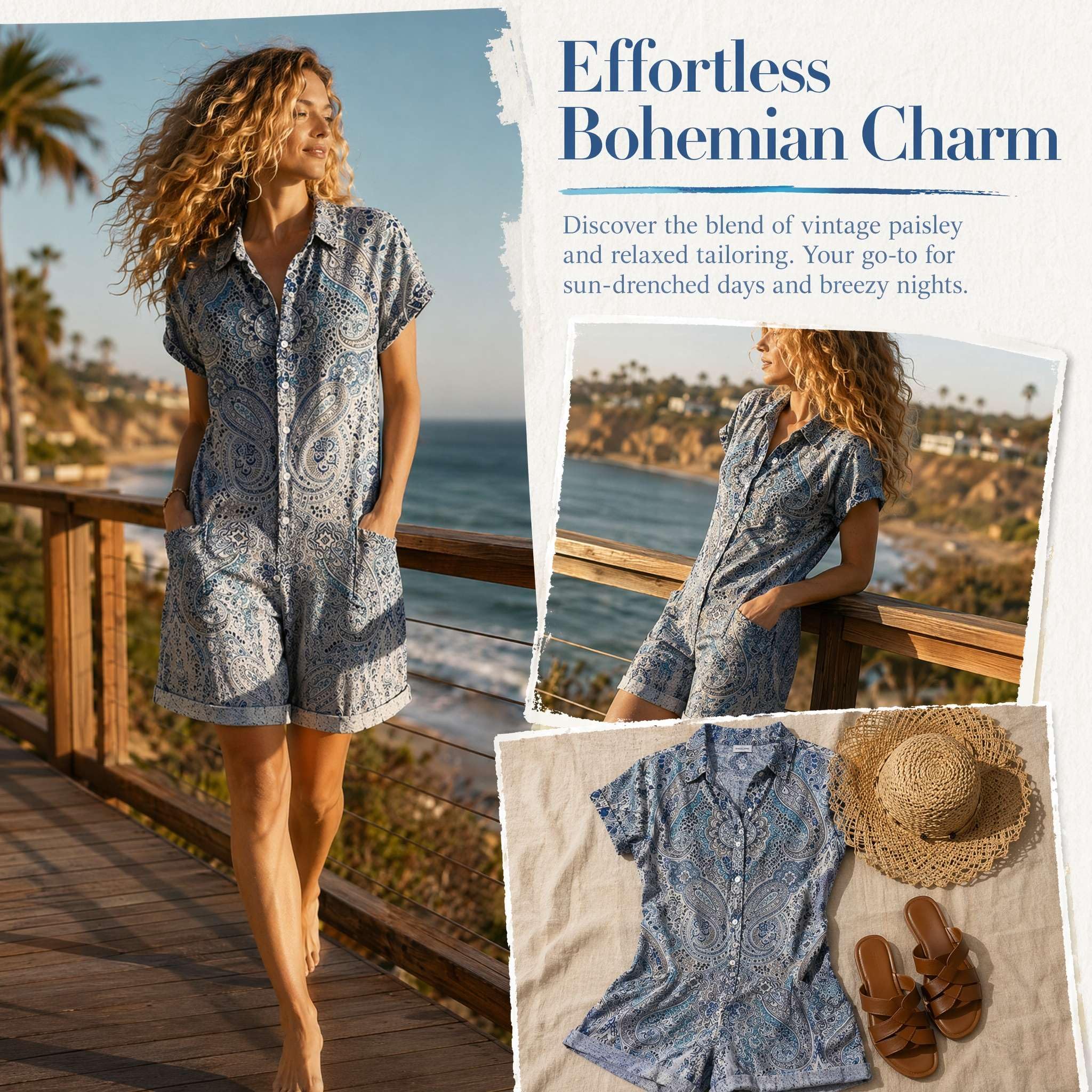 Jeans Jumpsuit Damen Sommer Kurzarm Latzhose Vintage Floral Overalls Casual Baggy Playsuit mit Taschen Einteiler Loose Fit Hosenanzug Boho Hippie Style Bunte Blumen Hose Gartenhose