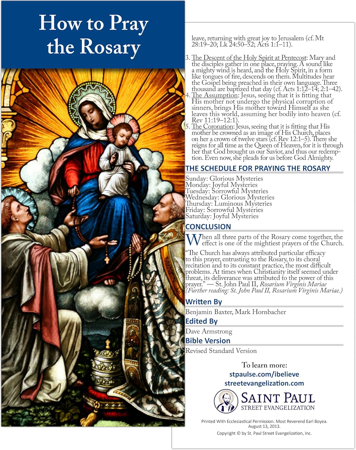 How to Pray the Rosary Pamphlet 100 Count Bulk for Catholic Evangelization and Church