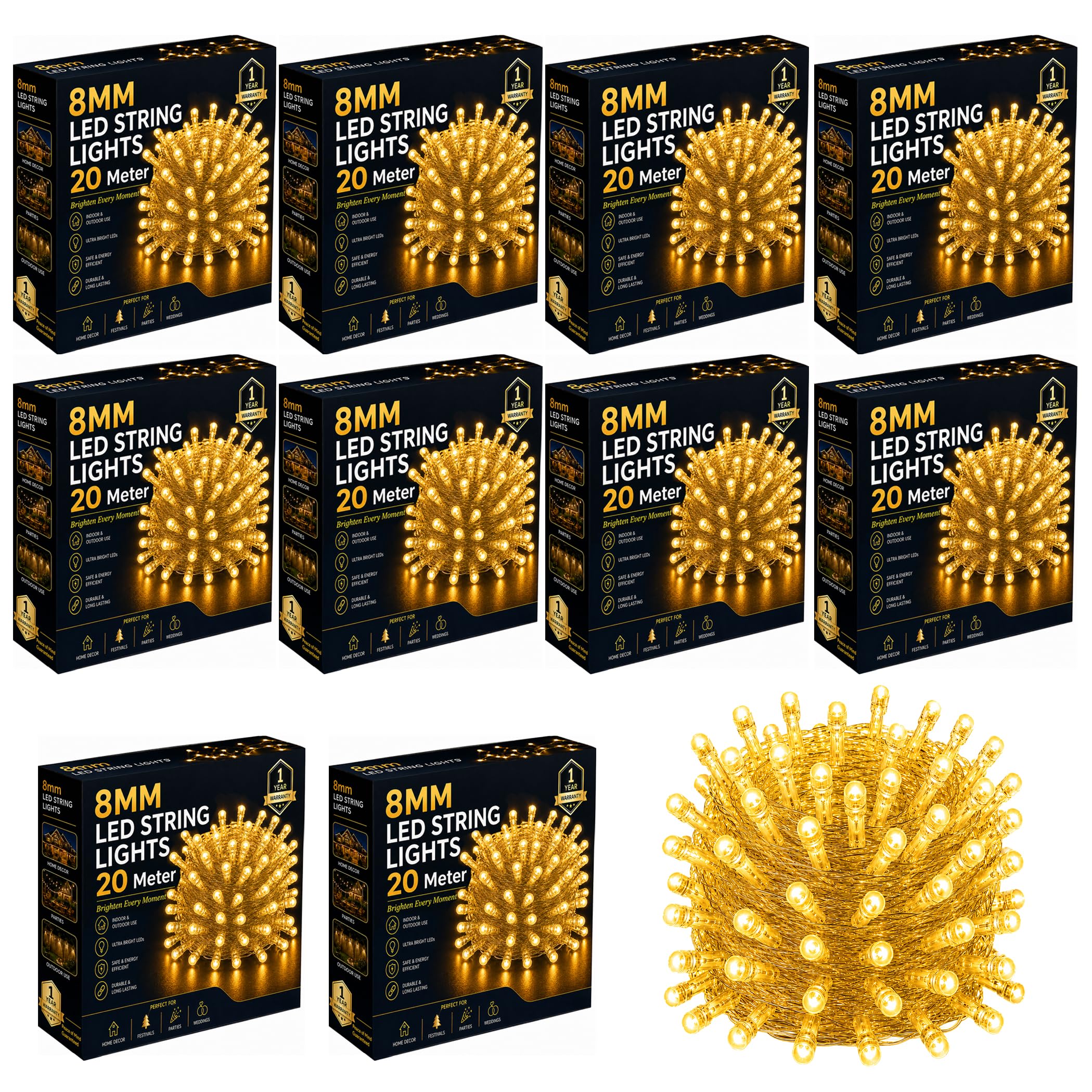 Gesto 45m LED String Lights - Warm White Fairy Lights -11